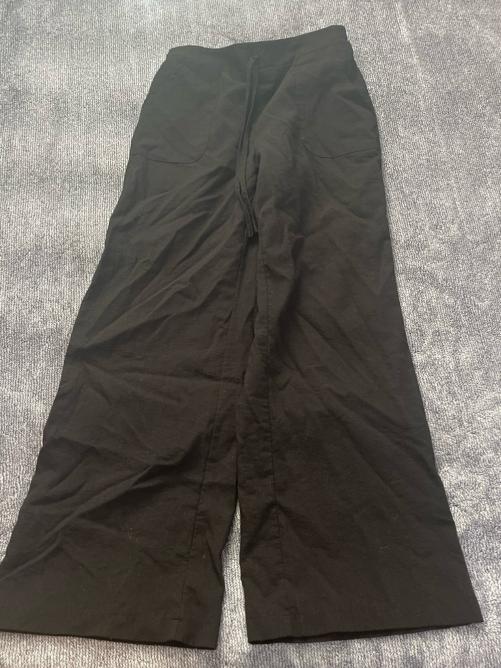SHEIN Black Wide Leg Drawstring Trousers